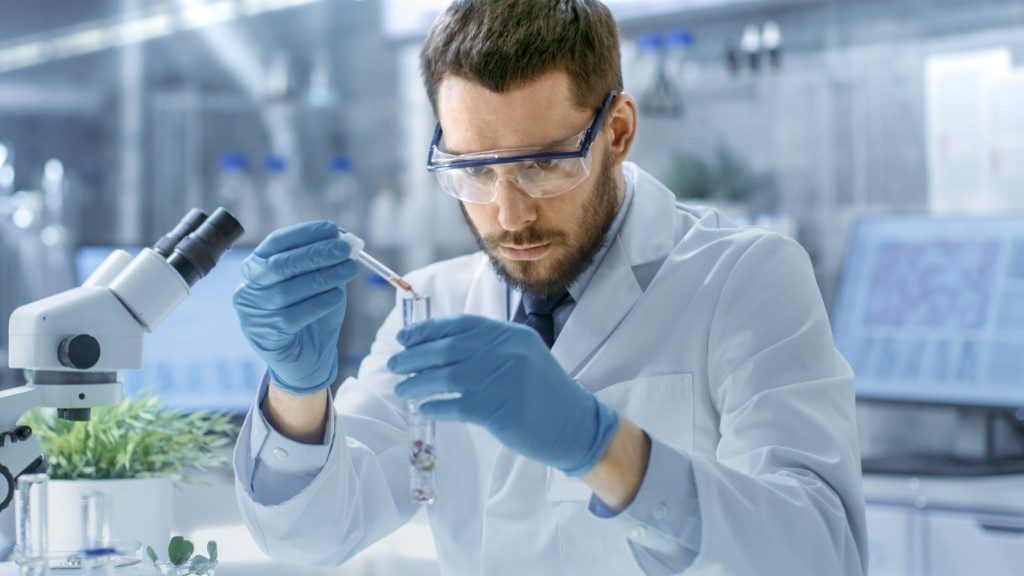 Medical researcher working in laboratory