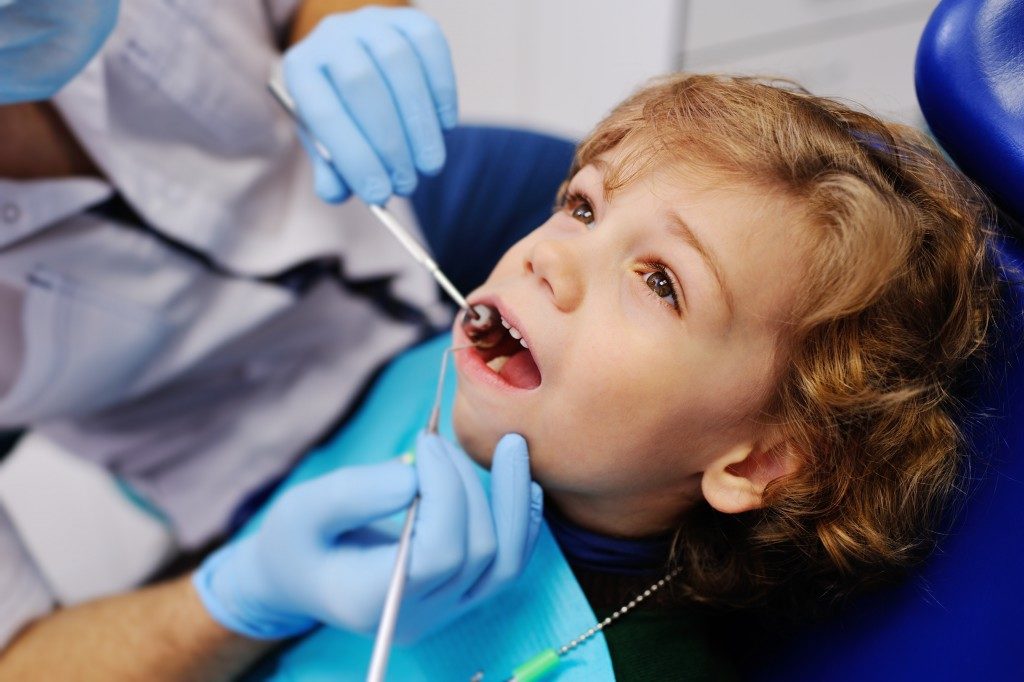 Young boy in a dental clinic