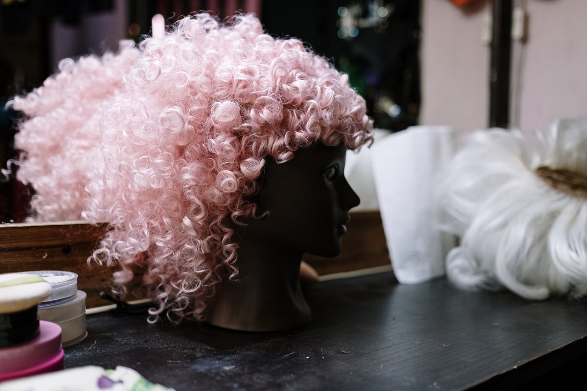 pink hair wig